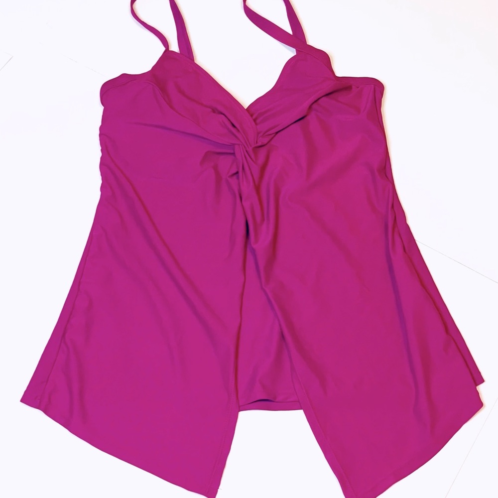 Shore Shapes Swimwear Magenta Bikini Halter Top, size 10